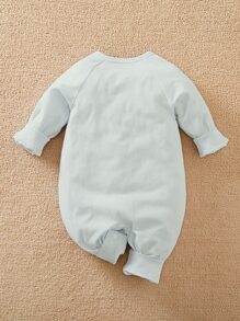 Yierying Áo liền quần Em bé Đắp vá Hoạt hình Dễ thương - Màu xanh nhạt - Xem 2