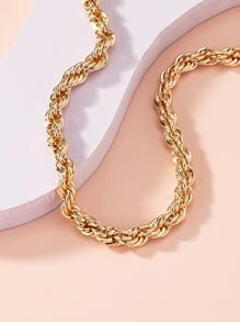 1件時尚經典金屬項鍊 - 金黃色 - 查看 2