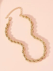 1件時尚經典金屬項鍊 - 金黃色 - 查看 3