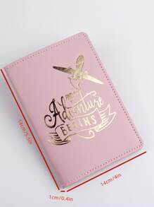 Fashionable Business & Travel Gold Foil Passport Holder - Pink - View 3