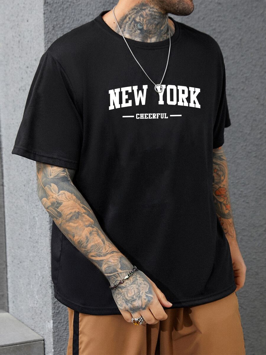 Aesthetic Post Tops Nam Lá thư Giải trí - màu đen - Xem 1