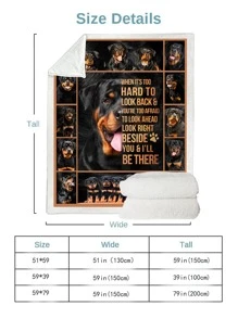 1入組狗狗和標語圖案毯子 - 彩色 - 查看 5