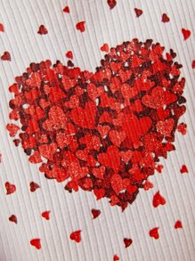 SHEIN Girls 1pc Heart Print Tee - White - View 5