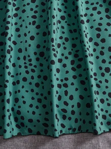 SHEIN LUNE Plus Dalmatian Print A-line Dress - Multicolor - View 3