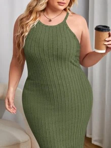 SHEIN Essnce 大碼條紋針織吊帶洋裝