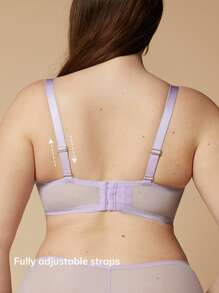 LUVLETTE Plus Lingerie Embroidered Unlined Bra - Mauve Purple - View 5