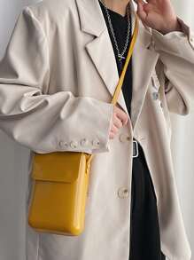 迷你男士翻盖方形包，手提包 学生书包 斜挎包 运动包 大学生 斜挎包 单肩包 侧包 度假方形包 旅行必备品 通勤 商务休闲 户外 商务 男士 夏季多功能斜挎包 男士包 学生 秋季 斜挎包 复古款 圣诞男士胸包 男士侧包 挎包 皮包 流浪包 钱包 男士感恩节礼物 手提包 男士包 复古包 情人节 节日必备品 露营男士斜挎包 贴纸 返校 - 黃色 - 查看 2