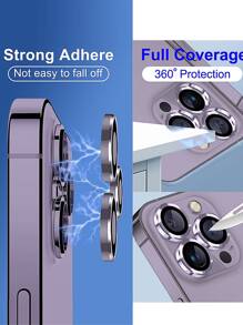 2pcs Plain Phone Lens Film Compatible With iPhone - Purple - View 5