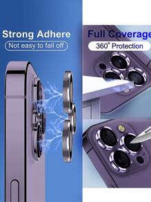 2pcs Plain Phone Lens Film Compatible With iPhone - Purple - View 6