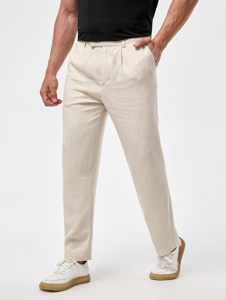 Manfinity VCAY Men Slant Pocket Suit Trousers - Beige - View 1