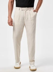 Manfinity VCAY Men Slant Pocket Suit Trousers - Beige - View 3