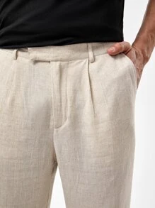 Manfinity VCAY Men Slant Pocket Suit Trousers - Beige - View 4