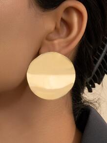 Round Stud Earrings - Yellow Gold - View 1