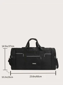 Men Metal Detail Duffel Bag Back To School School Bag Travel Essentials Travel Organizer For Beach Summer Vacation Back To School For Travel Gym Bag For Camping Cruise Essentials For Hiking Back To School For Summer - Black - View 4