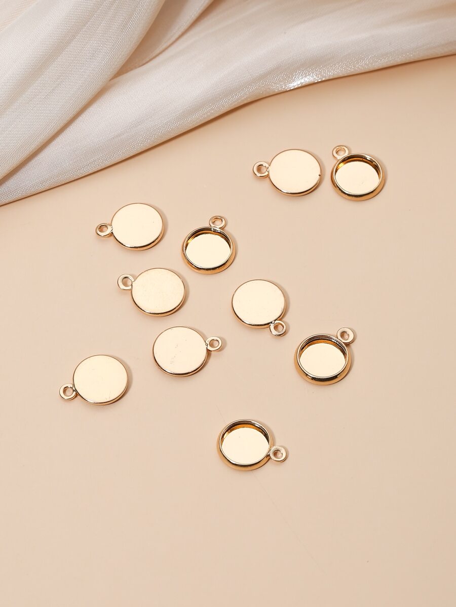 10pcs Round DIY Jewelry Accessory - Yellow Gold - View 1