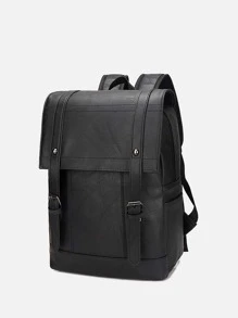 Men Studded Decor Satchel Backpack - Black - View 1