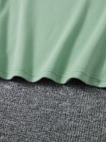 SHEIN 男孩字母圖案T恤 - 薄荷綠 - 查看 4