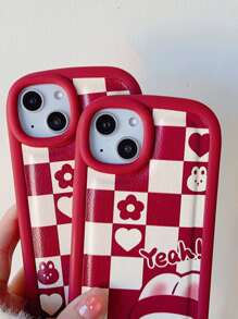 Cartoon Rabbit Print Phone Case - Multicolor - View 3