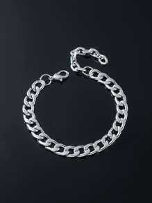 Fashionable and Popular Men Minimalist Chain Bracelet for Jewelry Gift and for a Stylish Look - Silver - View 2