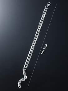 Fashionable and Popular Men Minimalist Chain Bracelet for Jewelry Gift and for a Stylish Look - Silver - View 3