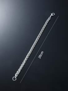 Fashionable And Popular Men Minimalist Chain Bracelet For Jewelry Gift And For A Stylish Look - Silver - View 3
