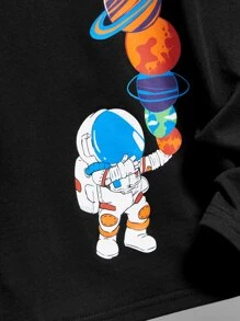 SHEIN Boys Cartoon Graphic Tee - Black - View 5
