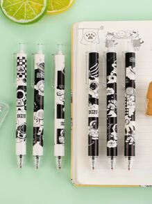 2pcs Cartoon Cat Pattern Random Gel Pen - Multicolor - View 1