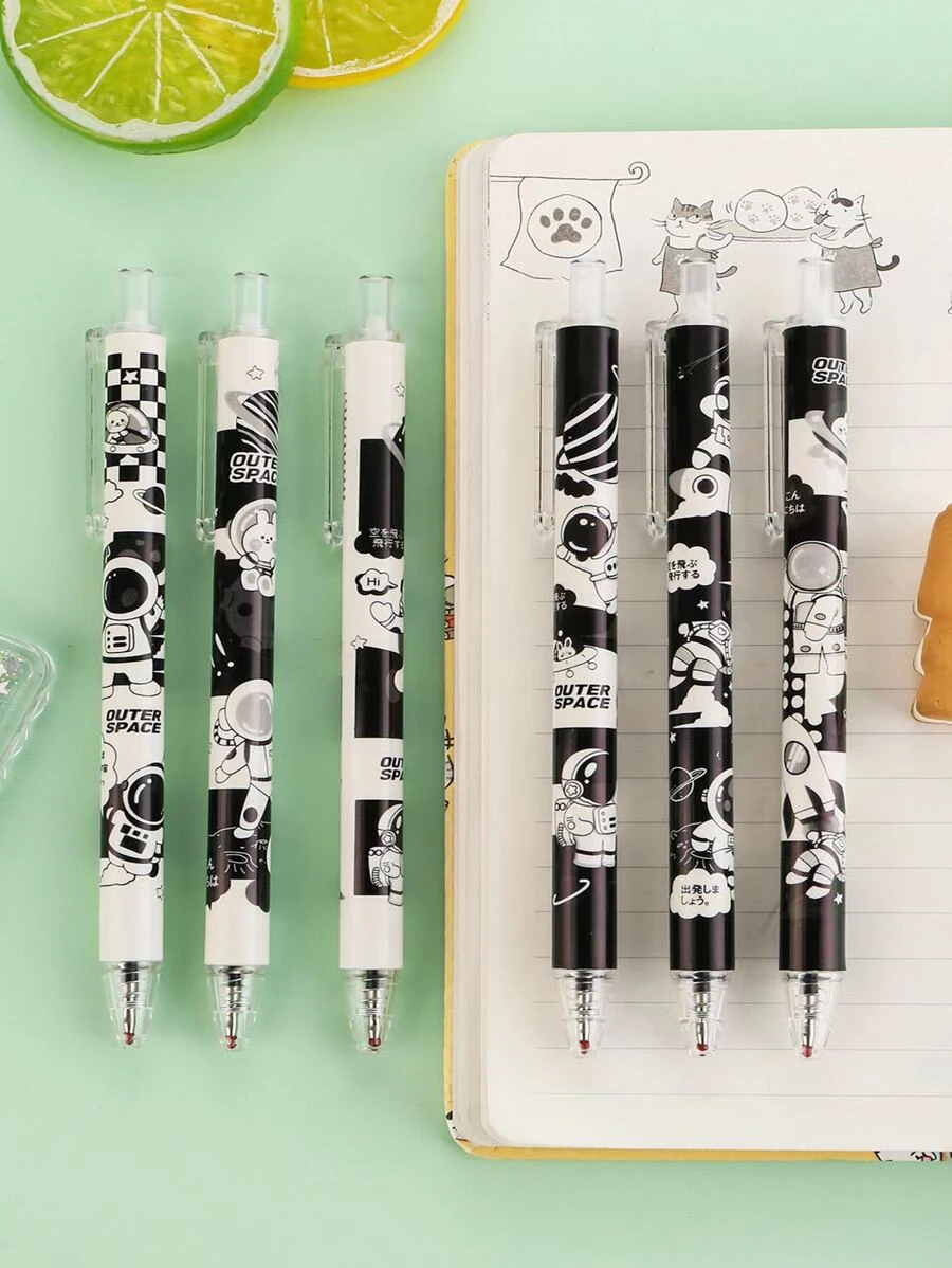 2pcs Cartoon Cat Pattern Random Gel Pen - Multicolor - View 1