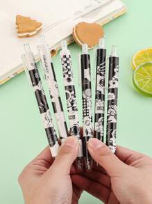 2pcs Cartoon Cat Pattern Random Gel Pen - Multicolor - View 3