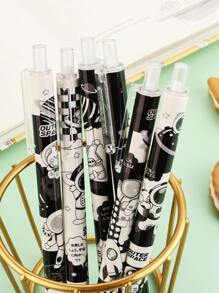 2pcs Cartoon Cat Pattern Random Gel Pen - Multicolor - View 4