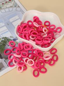100pcs Solid Hair Tie - Black - View 7