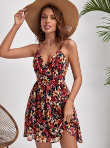 SHEIN VCAY Floral Print Cami Dress - Multicolor - View 3