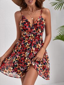 SHEIN VCAY Floral Print Cami Dress - Multicolor - View 5