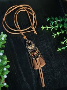 TopHanqi 流蘇和水滴吊墜項鍊