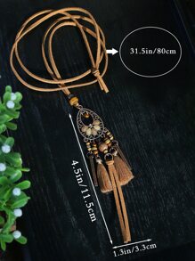 TopHanqi 流蘇和水滴吊墜項鍊