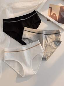 3pack Contrast Binding Panty Set - Multicolor - View 3