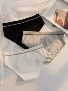 3pack Contrast Binding Panty Set - Multicolor - View 2