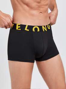 Men 5pcs Letter Graphic Boxer Brief - Multicolor - View 3