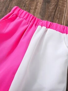 女孩雙色翻蓋口袋工裝褲 - 彩色 - 查看 5