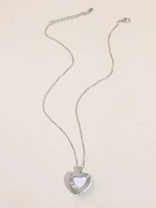 Collar con patrón de mariposa colgante de corazón - Multicolor - Ver 2