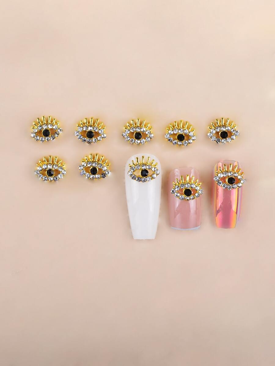 10 phụ kiện làm móng bằng hợp kim, trang trí mắt xanh và đá quý, đơn giản và dễ thương, phong cách Nhật Bản và Hàn Quốc, nghệ thuật làm móng cho phụ nữ, trang trí làm đẹp, tự làm, trang trí ốp điện thoại, thích hợp cho hàng ngày, ngày lễ, đi làm - Nhiều màu - Xem 1