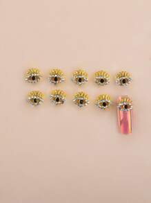 10 phụ kiện làm móng bằng hợp kim, trang trí mắt xanh và đá quý, đơn giản và dễ thương, phong cách Nhật Bản và Hàn Quốc, nghệ thuật làm móng cho phụ nữ, trang trí làm đẹp, tự làm, trang trí ốp điện thoại, thích hợp cho hàng ngày, ngày lễ, đi làm - Nhiều màu - Xem 3