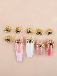 10 phụ kiện làm móng bằng hợp kim, trang trí mắt xanh và đá quý, đơn giản và dễ thương, phong cách Nhật Bản và Hàn Quốc, nghệ thuật làm móng cho phụ nữ, trang trí làm đẹp, tự làm, trang trí ốp điện thoại, thích hợp cho hàng ngày, ngày lễ, đi làm - Nhiều màu - Xem 4