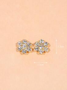Anillo de pezón con diamante de imitación con diseño de flor popular perforación Joya de cuerpo regalo para mujeres & Hombres - Amarillo Oro - Ver 3