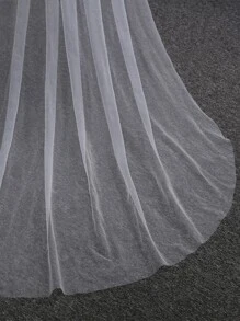 1 件纯色新娘头纱长头纱，适合婚纱白色，新娘婚纱秋季服装女士