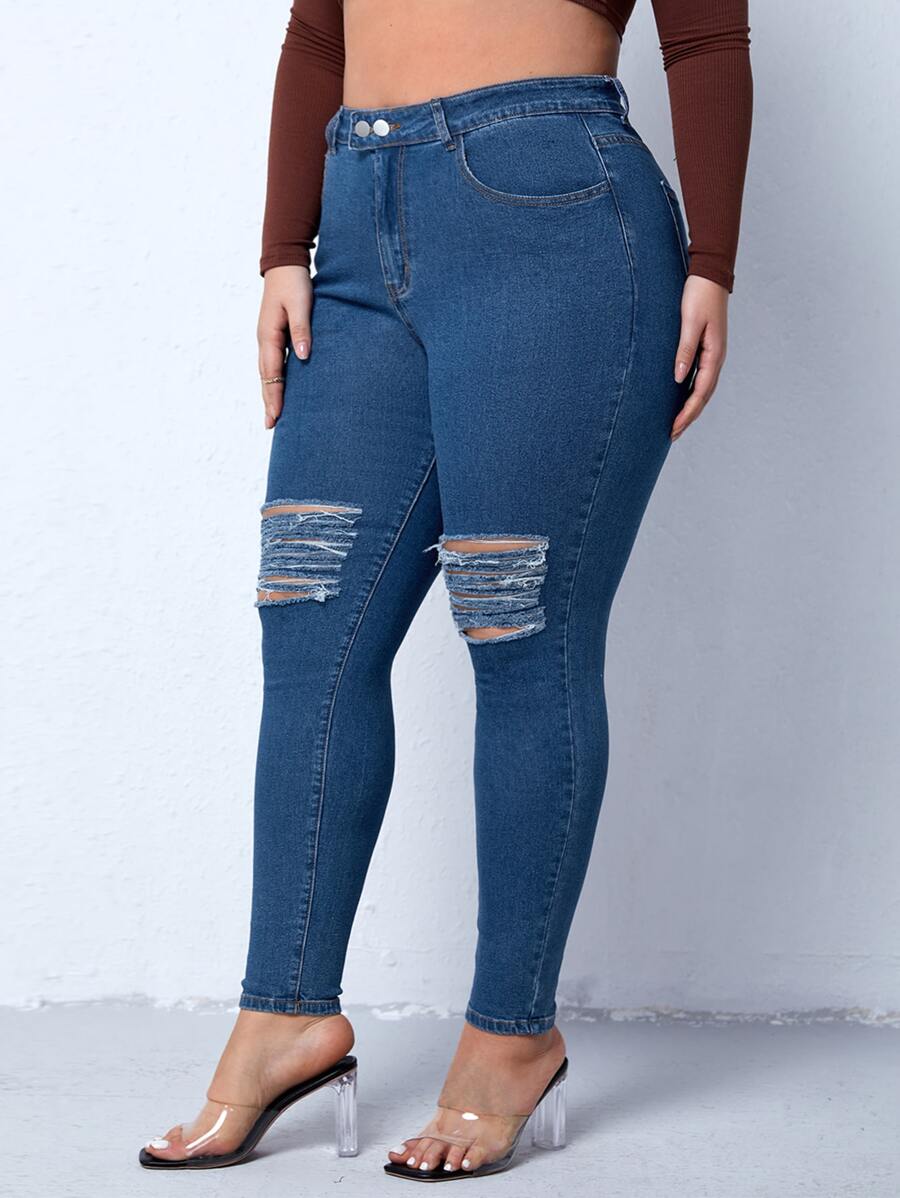 Jeans ajustados desgarro