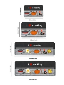 1 pieza Alfombra para cocina calabaza & con estampado de slogan - Multicolor - Ver 2