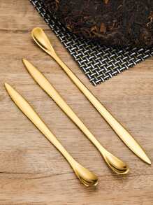 1 pieza Cuchara de té de acero inoxidable - Dorado - Ver 1