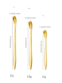 1 pieza Cuchara de té de acero inoxidable - Dorado - Ver 2