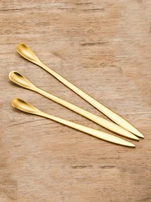 1 pieza Cuchara de té de acero inoxidable - Dorado - Ver 6